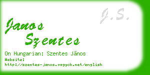 janos szentes business card